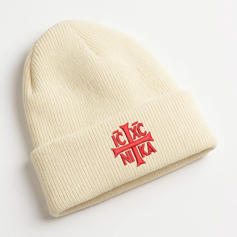 Fes Crem SACRAL, Brodata Ortodox, IC XC NI KA, din Bumbac Organic