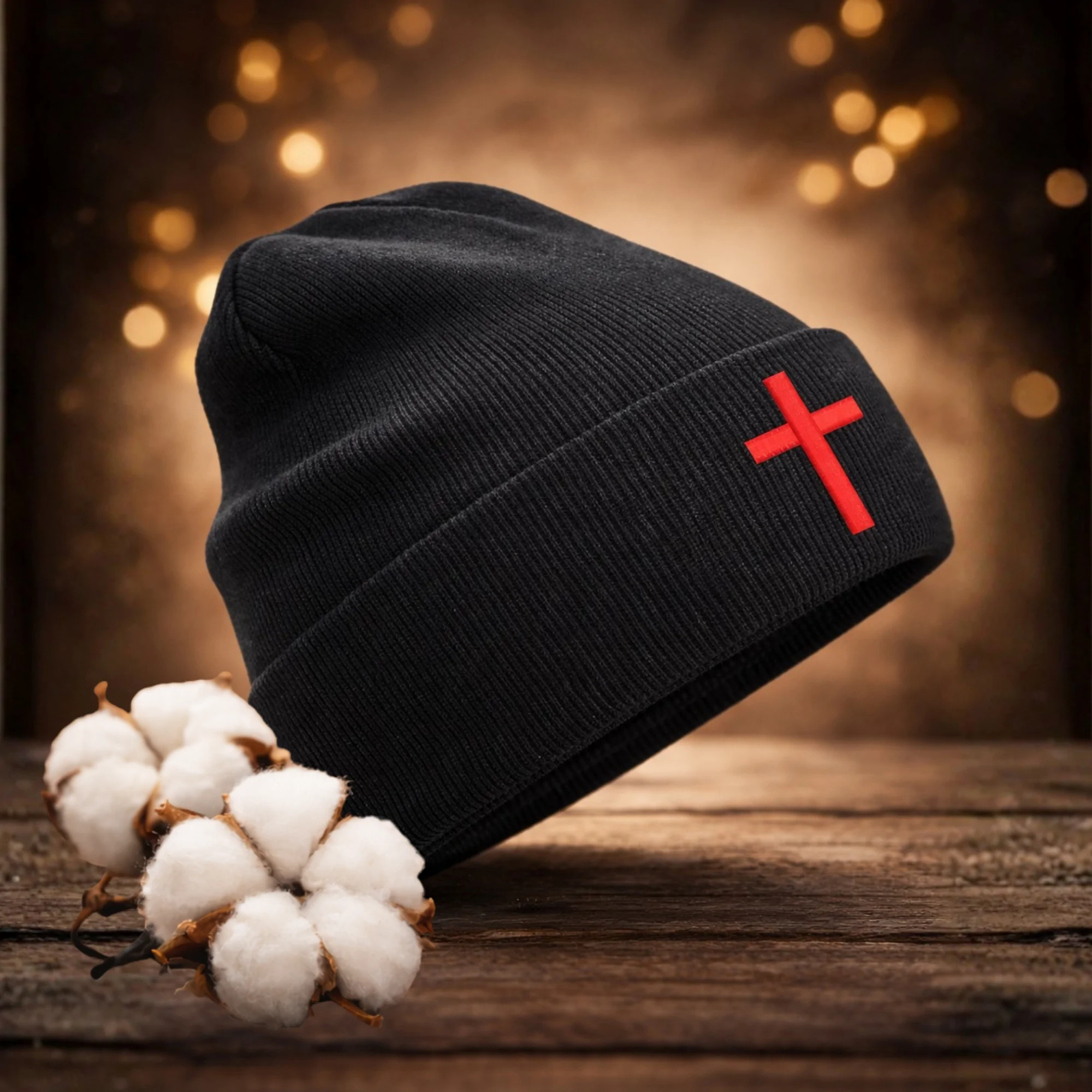 Fes Bumbac Organic SACRAL, Brodata Ortodox, Sfanta Cruce