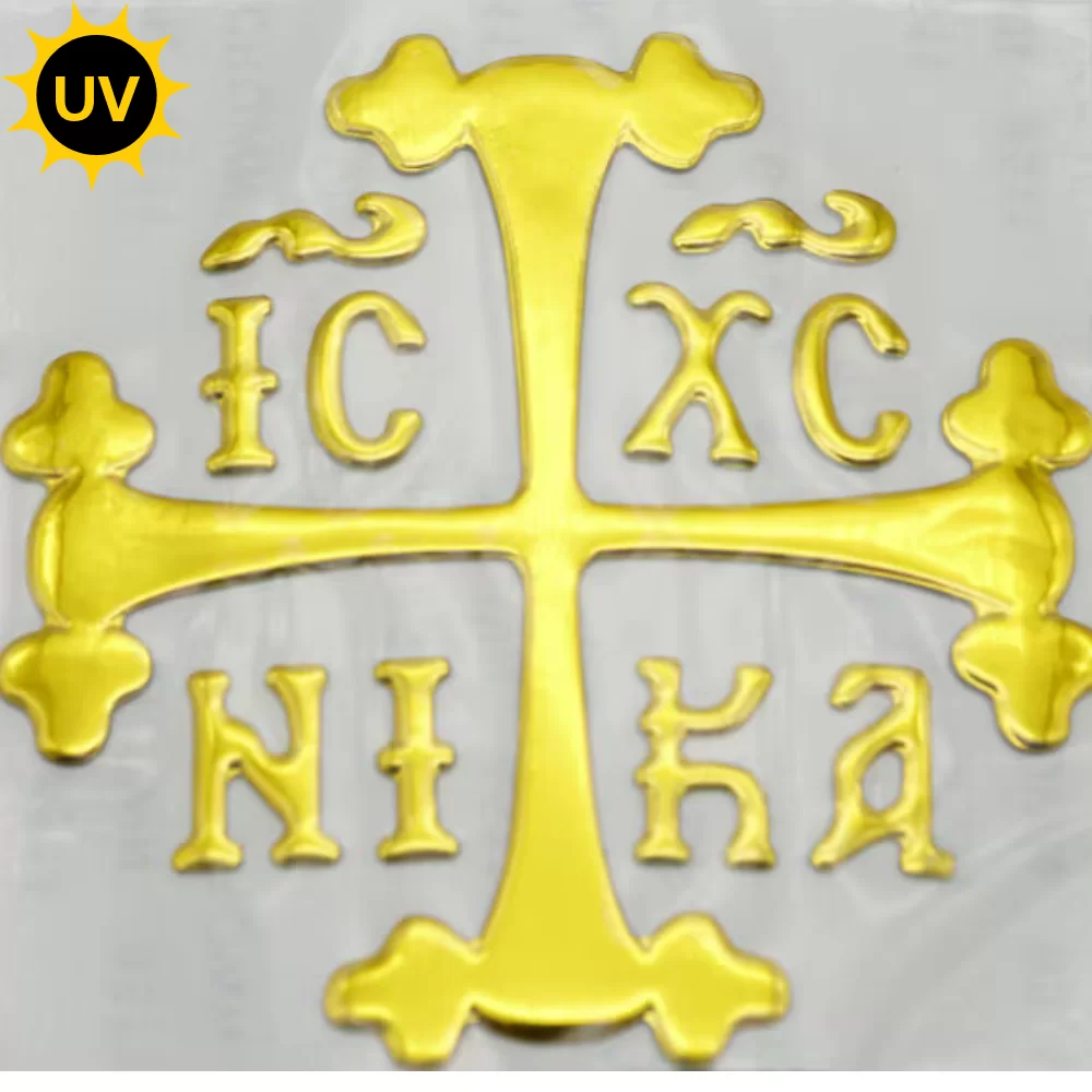 Sticker Auto 3D Auriu Sf. Cruce