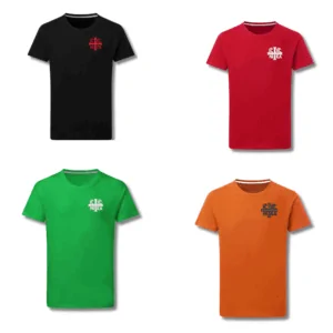 Set SCRAL 4 Tricouri Multicolor Brodate Ortodox Religios cu Semnul Sfintei Cruci, IC XC NI KA, din Bumbac Premium