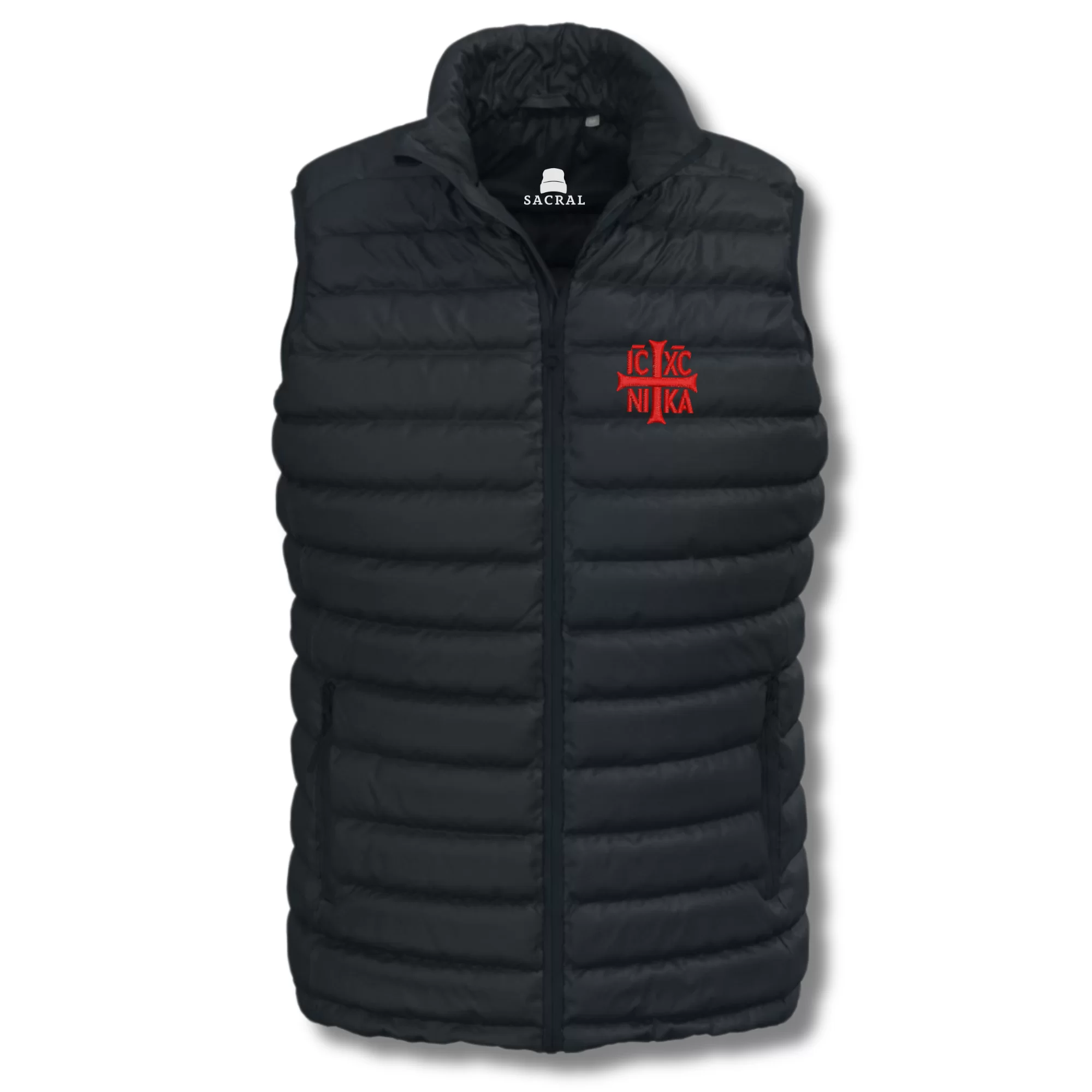 Vesta Sacral Lux Premium, Brodata Ortodox Monograma Iisus Hristos Biruieste