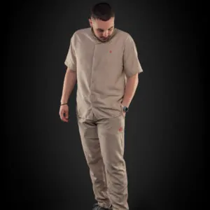 Compleu Sacral Cămașă si Pantalon Țesătura tip In - Bej -