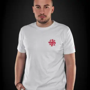 Tricou SACRAL Alb – Ediție Premium Designer | 215 g/m² | Bumbac USA