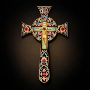 Cruce Binecuvantare din lemn -Trandafiri - 30 cm