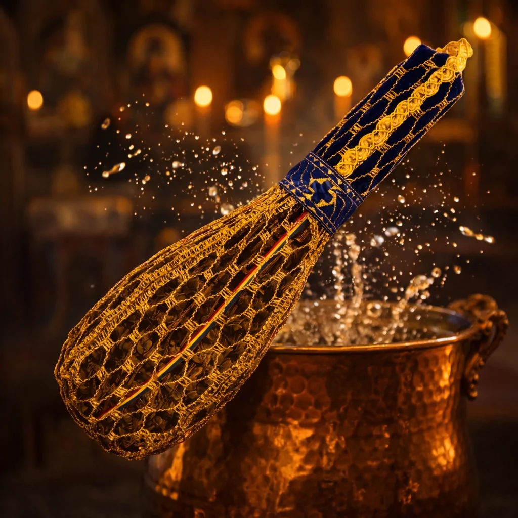 Sfeștoc mic din busuioc – pentru stropirea cu aghiasmă