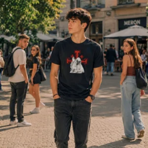 Tricou Ortodox SACRAL Z — King Baldwin | Regele Cruciat | Bumbac Organic